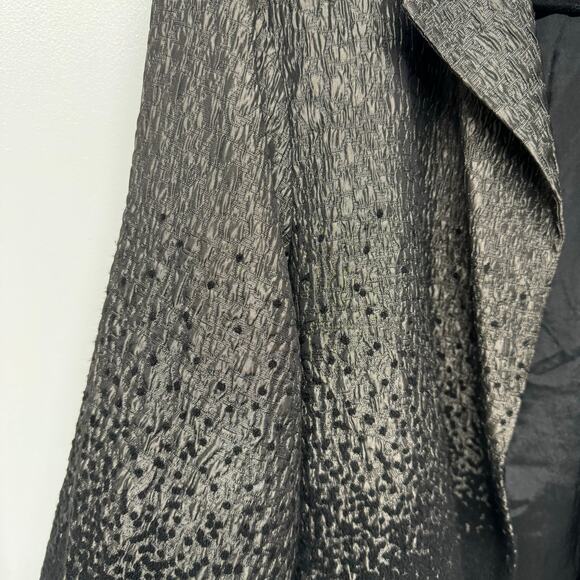 Eileen Fisher Womens Open Drape Blazer Jacket Size Large Black Gray Metallic - Picture 5 of 10